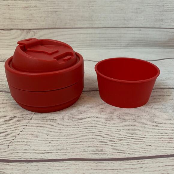 CandyRific Red Collapsible Reusable Silicone Mug 12oz - Picture 8 of 11